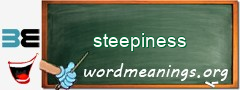 WordMeaning blackboard for steepiness